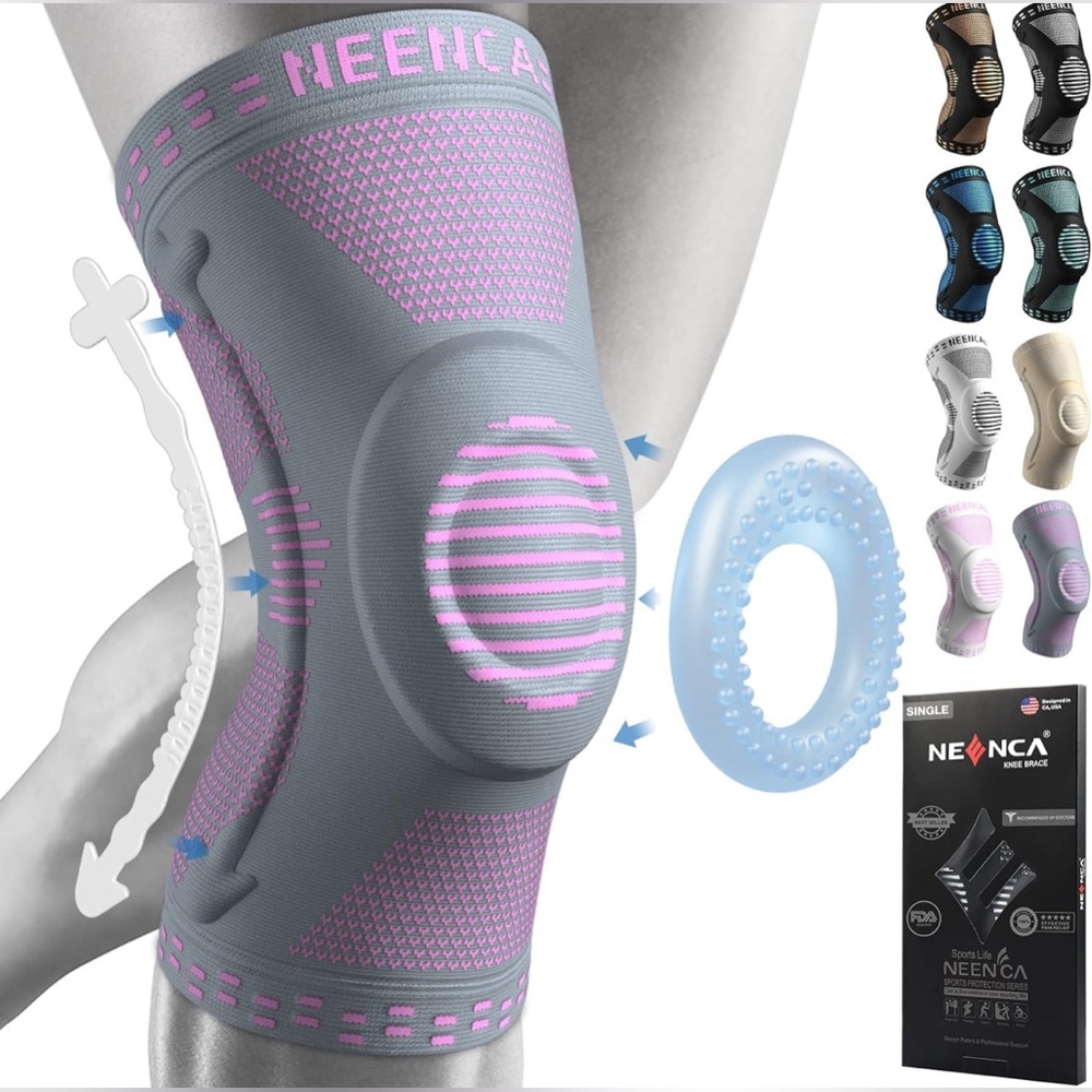 NEENCA Knee Brac e in Gray and Pink XXL New